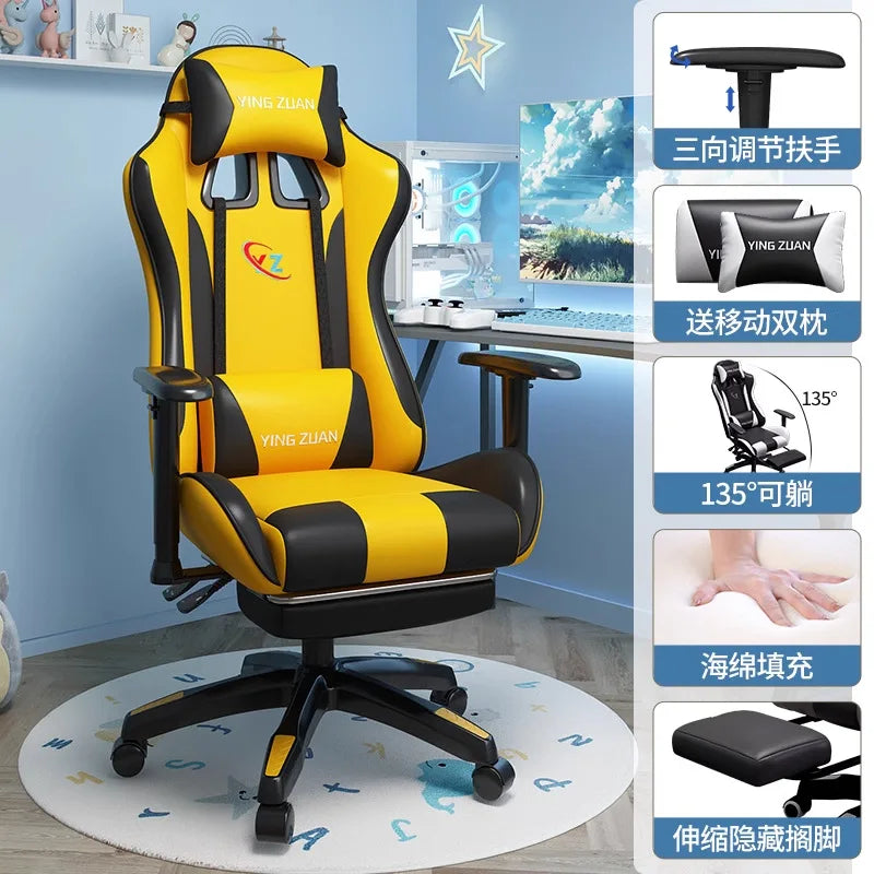 Gaming-Stuhl Computerstuhl Bequemer verstellbarer Sitz Game LIVE Studentenwohnheim Zuhause Ergonomie für langes Sitzen