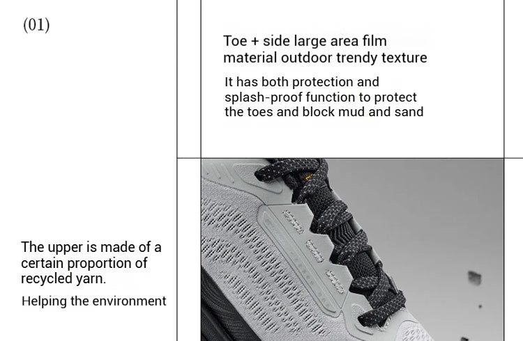 361 Degrees Yushan 3.0 Men Running Shoes Hiking Cushioning Flexible Breathable Non-slip Outdoor Jogging Male Sneakers 672532214