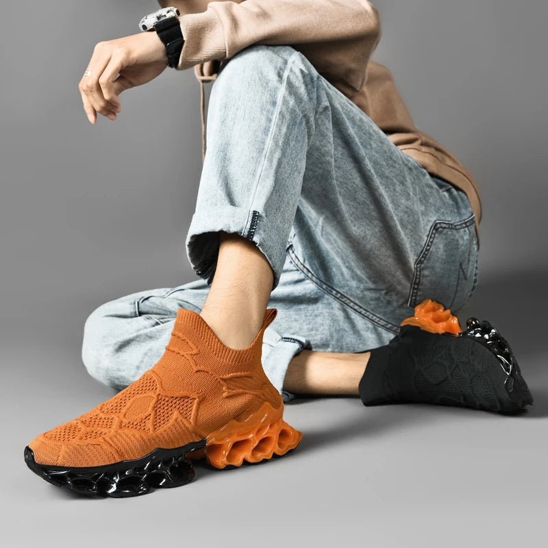 chaussure homme Baskets blanches de luxe pour hommes, chaussures de course décontractées, mocassins à la mode