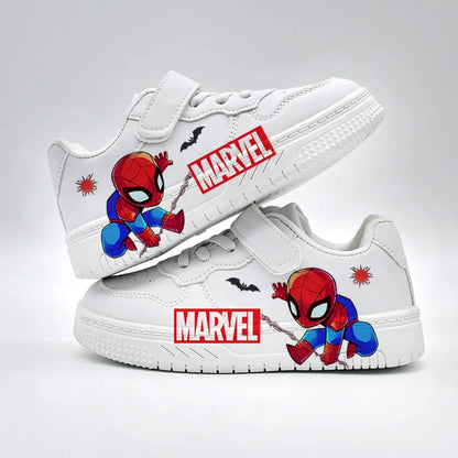 Kids Casual Sport Shoes Boys Fashion Cartoon Print Training Shoes Children's Anti-slip Sneakers Student Pu Leather Outdoor Shoes