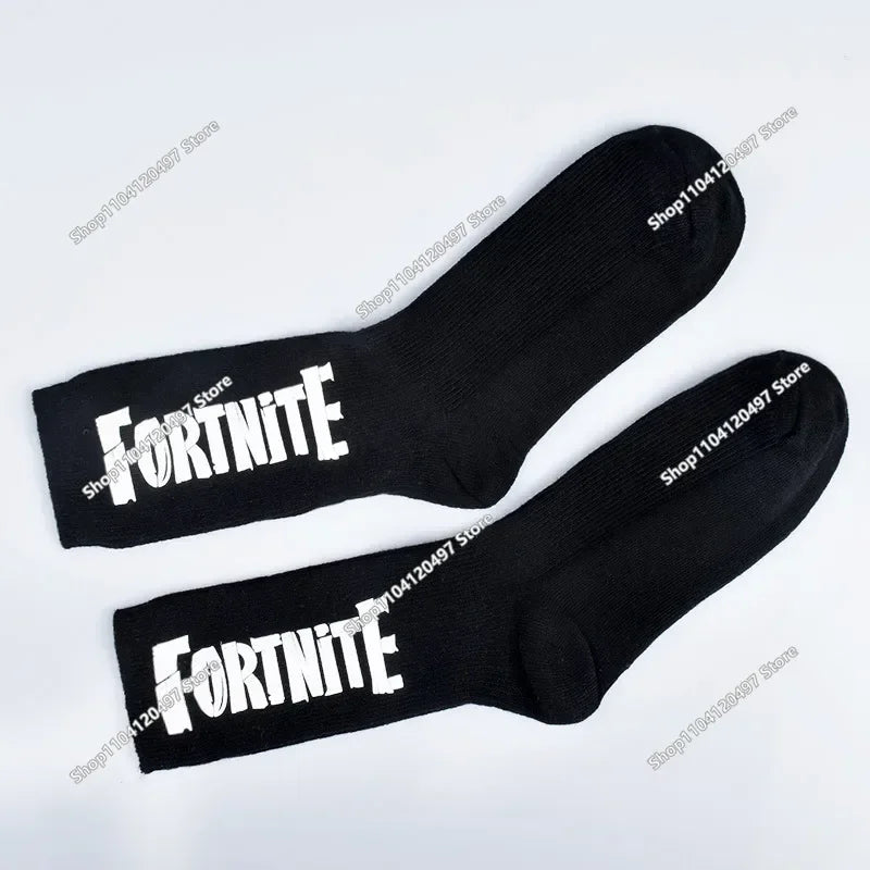 FORTNITE Sportsocken Sommer Schwarz Weiß Atmungsaktive Low-Cut-Socken No-Show Baumwolle Weiche Sport- und Freizeitsocken Kurz
