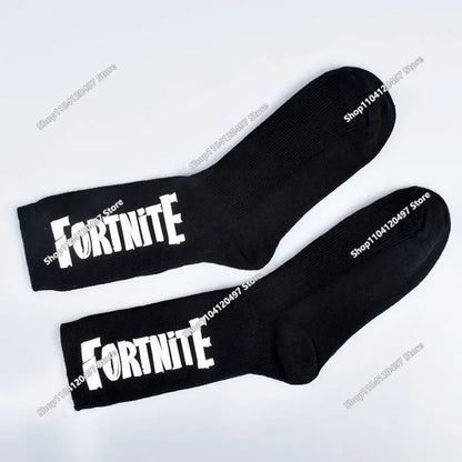 FORTNITE Sportsocken Sommer Schwarz Weiß Atmungsaktive Low-Cut-Socken No-Show Baumwolle Weiche Sport- und Freizeitsocken Kurz