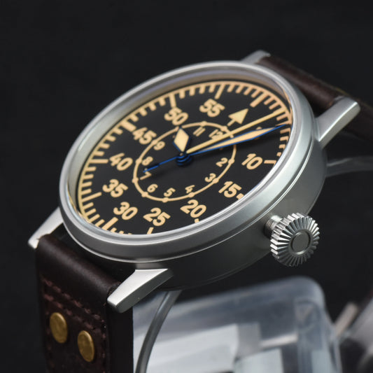 Hruodland Pilot Men's Automatic Mechanical Watch Pt5000 Sapphire Luminous C3 Stainless Steel Waterproof 10Bar reloj hombre
