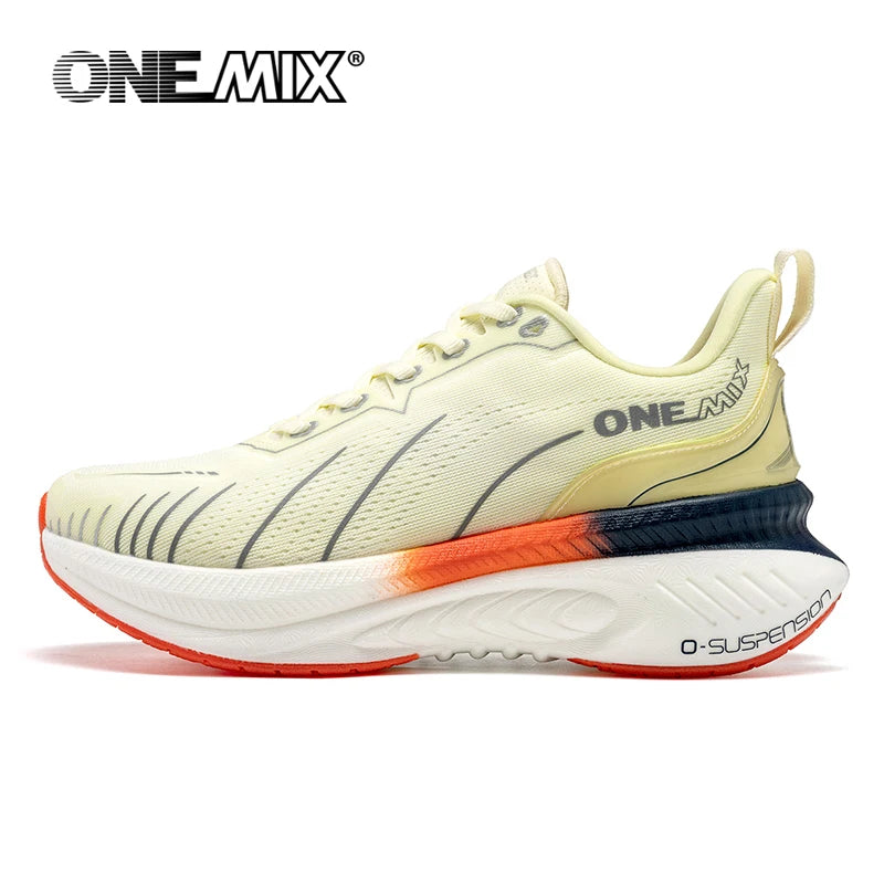 ONEMIX Nieuwe hardloopschoenen met demping voor heren, geschikt voor intensieve hardlopers, met veters, sportschoenen voor dames, antislip, outdoor, atletische herensneakers