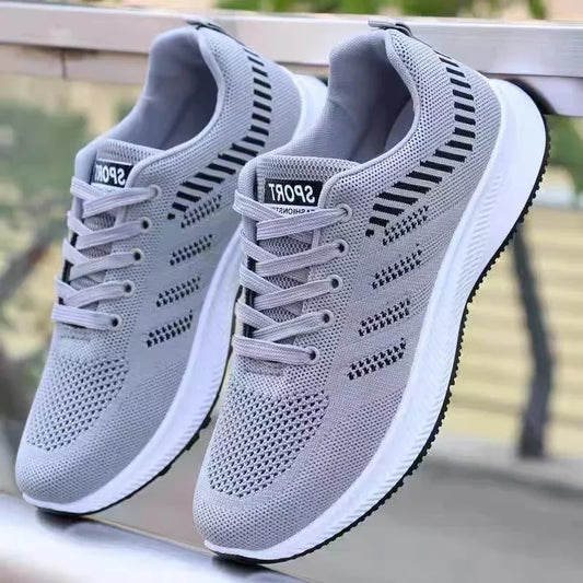 Men's Casual Running Shoes 2025 with Outdoor Anti-Slip Design Gray Flat Sports Shoes Black Fashionable Low-Priced Men's Shoes