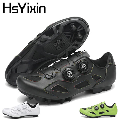 Pantofi de mountain bike pentru bărbați, pantofi de ciclism cu cataramă rapidă, compatibili cu pedalele cu sistem SPD, pentru interior și exterior, pantofi MTB pentru femei