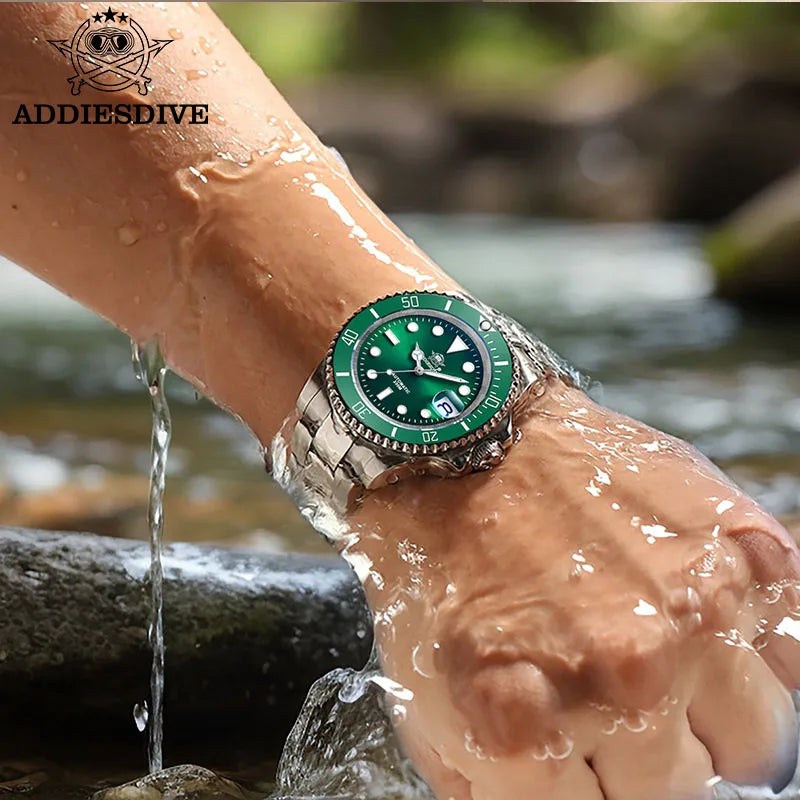 ADDIESDIVE Luxury Men's Automatic Watch 8215 Mechanical Watch BGW9 Luminous Sapphire Glass Diver's Watch Men Analog Watch AD2503