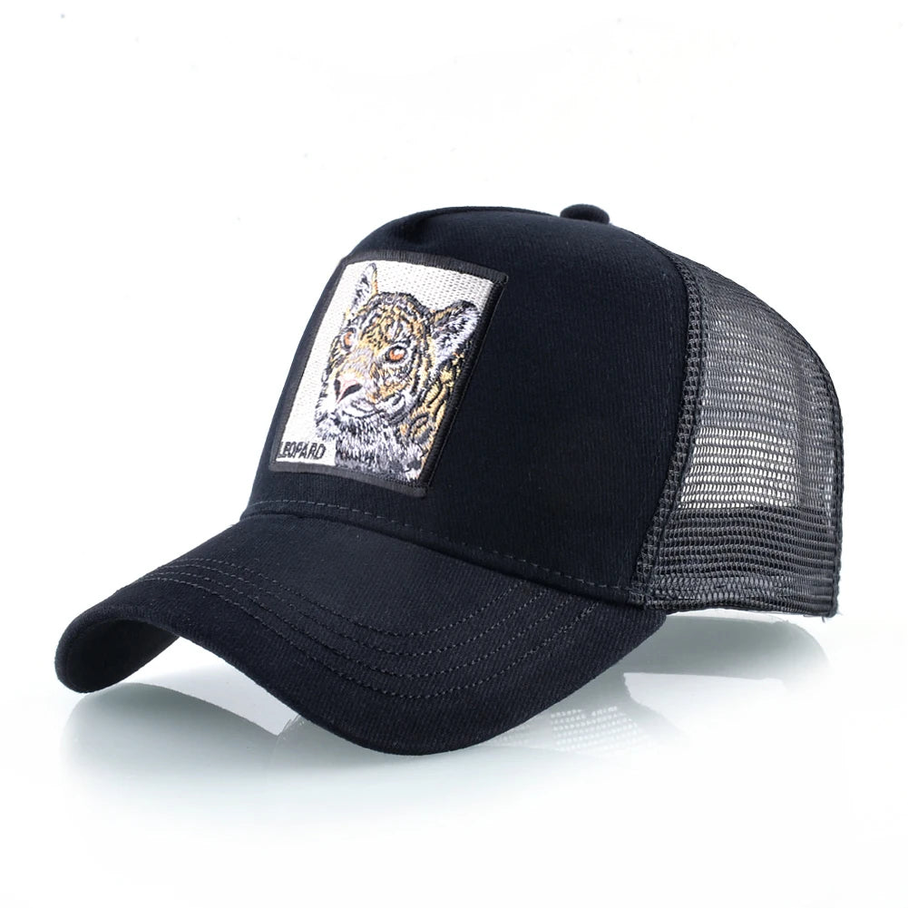 Gorras trucker de moda con parche bordado de cabra, snapback para las cuatro estaciones, gorra de béisbol para hombre y mujer con visera ajustable