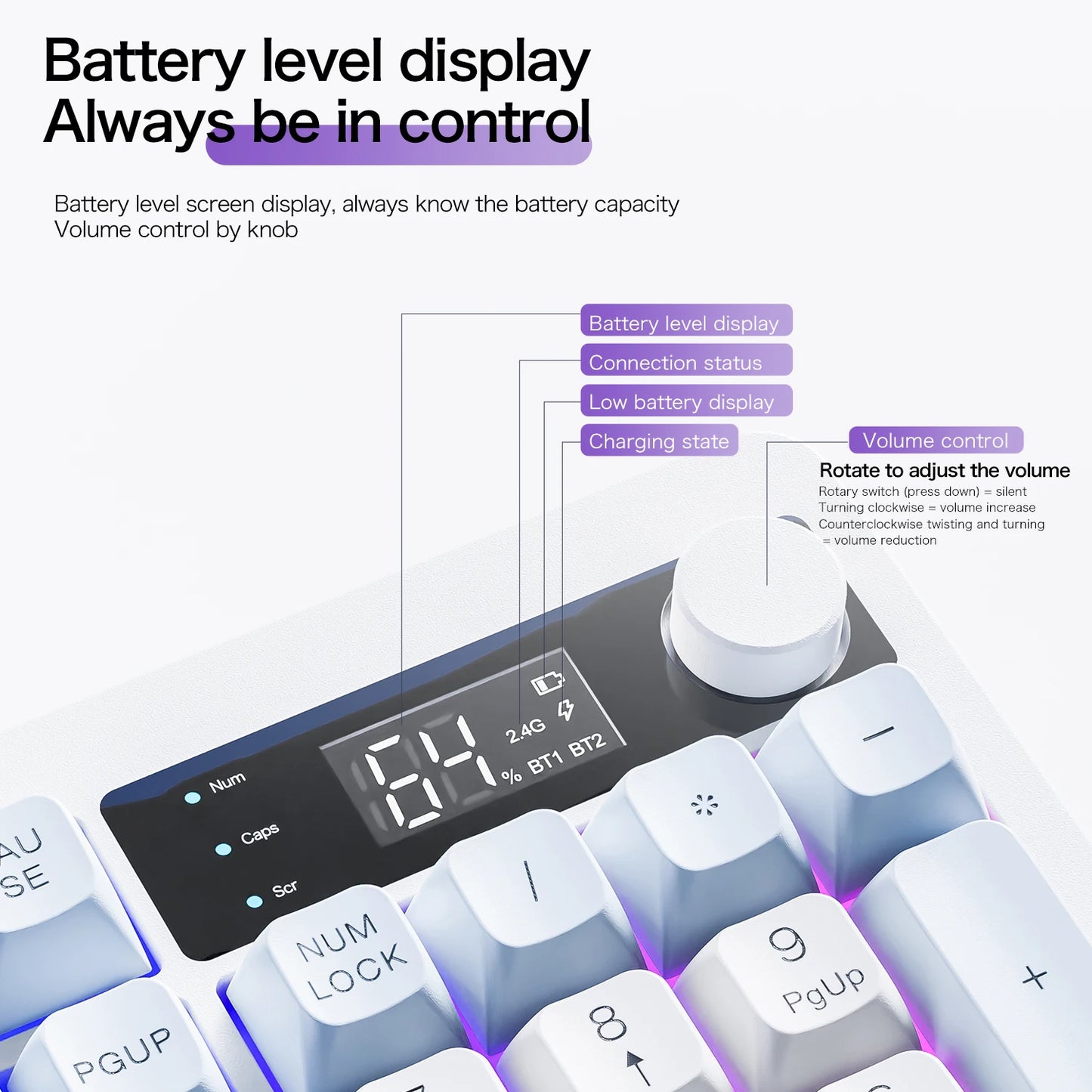 XUNFOX TK100 Wireless 2.4 Keyboard Bluetooth Dual-Mode Game Silent Office Notebook Universal Keyboard
