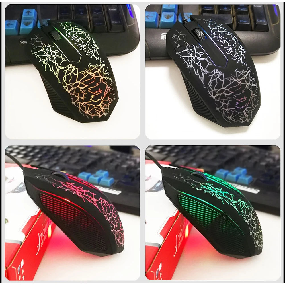 Mouse da gaming cablato USB 2400 DPI con retroilluminazione LED, mouse professionale per gamer, ergonomico, per PC, laptop e MacBook