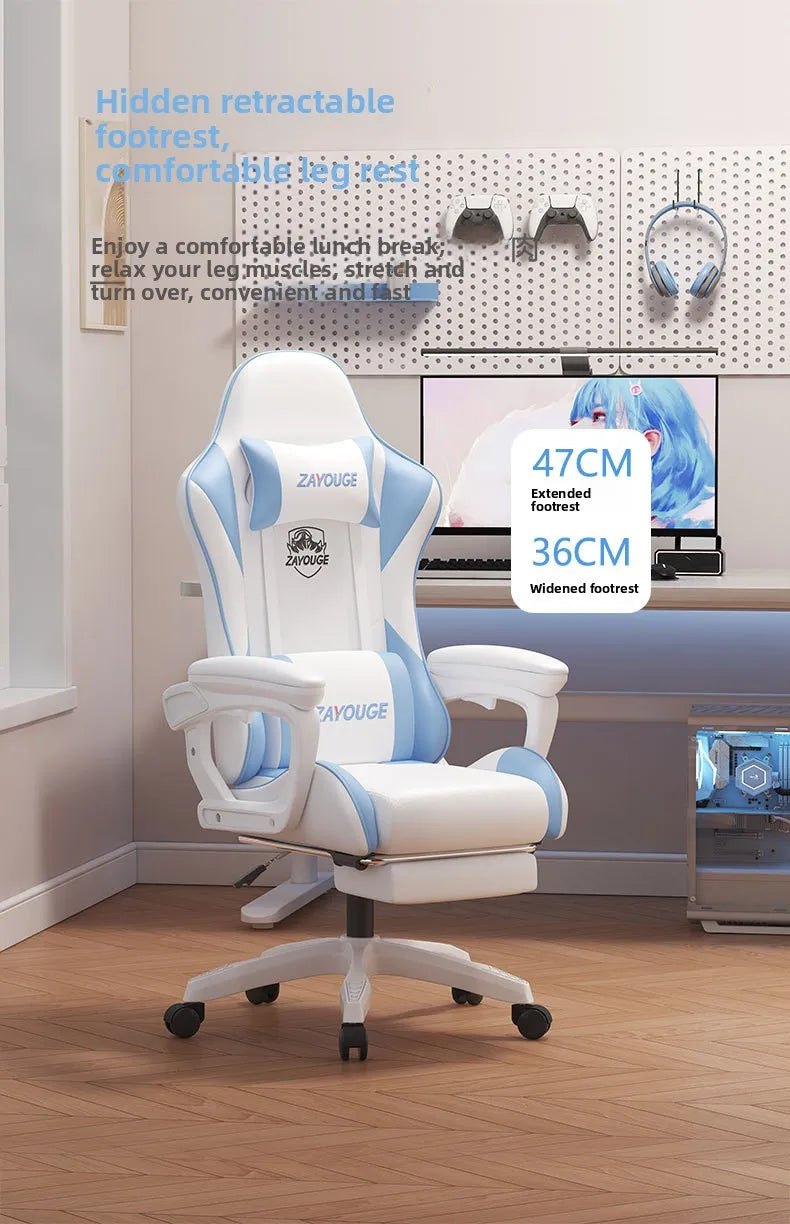 Ergonomic Gaming Chair Reclining Office Chair Home Computer Desk Swivel Rideable Gaming Seat for Bars and Esports Study Chair