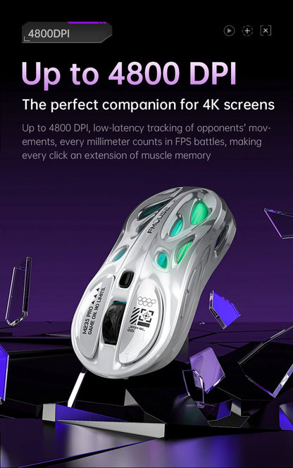 Kabellose 2.4G Tri-Mode RGB Gaming-Maus mit leichtem Hohl-Design, Chroma-Beleuchtung, kabelgebunden, Bluetooth, E-Sports-Maus-Controller