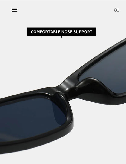 Hiphop Style Narrow Frame Black Sunglasses Men's Retro Effortless Orange Sunglasses UV400