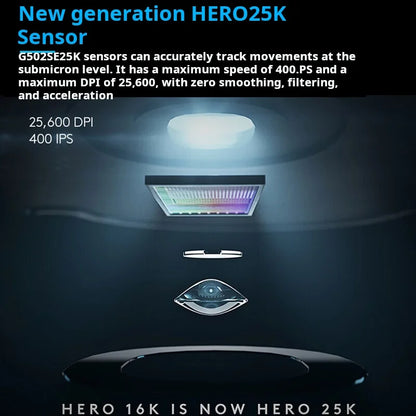 Rato gaming com cabo Logitech G502 HERO para e-sports, rato mecânico RGB com peso ajustável e macro programável para battle royale
