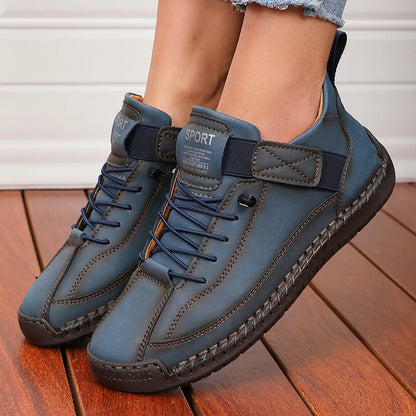 Handmade Leather Women’s Loafers Casual Comfortable Soft-Soled High-Quality Motorcycle Boots Fashionable British Tennis Nude Boots