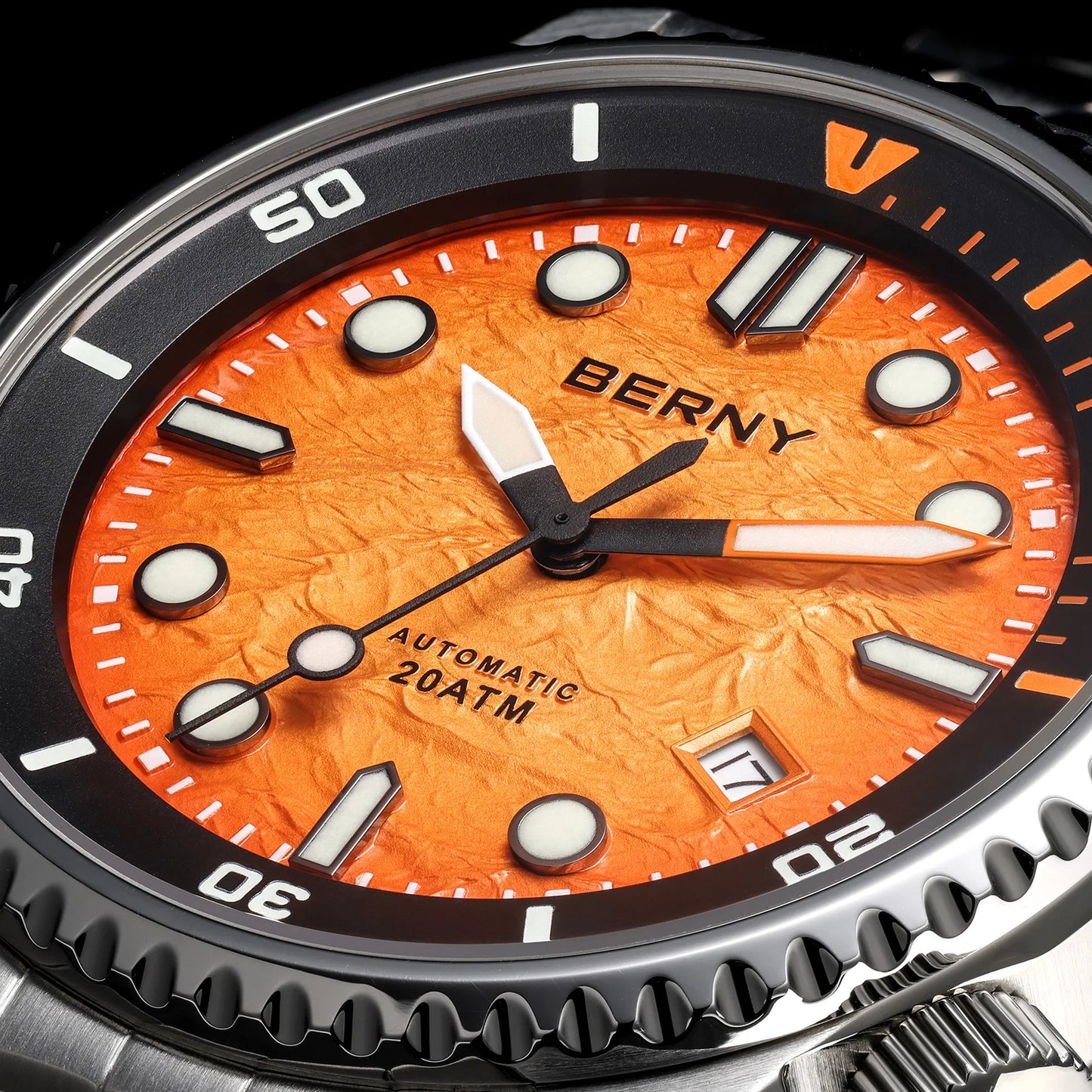 BERNY Diver Automatic Watches Men's Luxury Sapphire 316L Stainless Steel Mechanical Watch 42MM 200M Waterproof Diving Men Watch