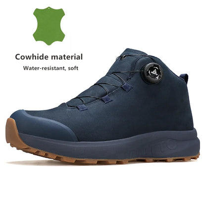 Pantofi din piele HUMTTO pentru bărbați, pentru iarnă, camping și activități în aer liber, pantofi sport pentru bărbați, bocanci de trekking respirabili, adidași antiderapanti pentru drumeții