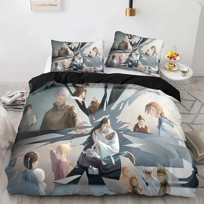 Anime Jujutsu Kaisen Satoru Gojo Bedding Set Boys Girls Twin Queen Size Duvet Cover Pillowcase Bed Kids Adult Home Textileextile