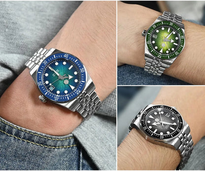 San Martin 37.5mm 40mm Men Diver Watch Miyota 9015 Enamel Dial Luxury Automatic Mechanical Wristwatch Waterproof 200m SN0148
