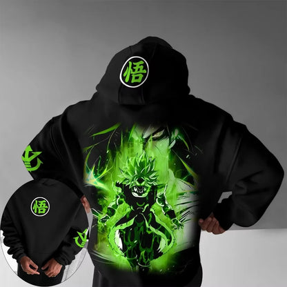 Dragon Ball Anime Broli Printed Hoodie Autumn/Winter New Men's and Women's Loose Casual Harajuku Large Size Parent Child Sweater