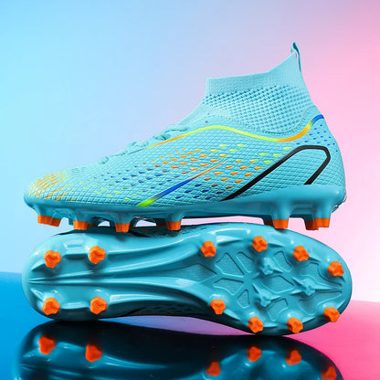 Chaussures de football FG/TF pour homme, bottes de football d'entraînement en plein air, baskets pour femme, chaussures de sport ultralégères antidérapantes, crampons de football pour terrain synthétique, grande taille