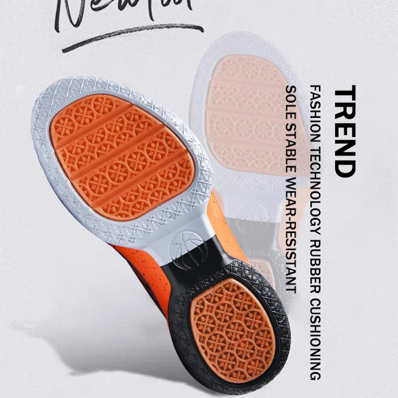 2024 New Dragon B Style Orange Men's Basketball Shoes Size 38-44 Air Cushioning Sport Sneakers Mesh Breathable Training Shoes