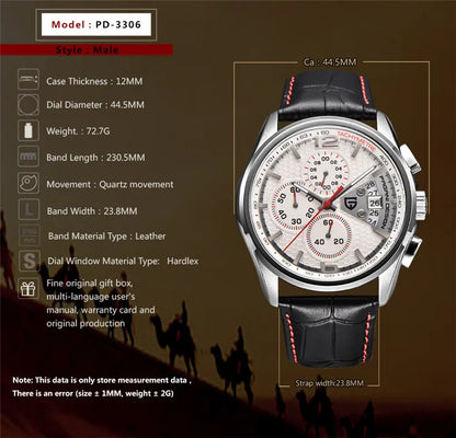 PAGANI DESIGN Chronograph-Stoppuhr für Herren, Quarz, Multifunktion, Militär-Pilotenstil, Relógios Masculino, Reloj Hombre, Montre Homme