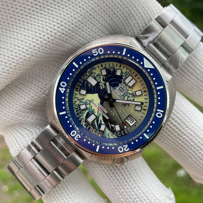 STEELDIVE SD1970J Kanagawa Turtle Full Luminous Dial Ceramic Bezel NH35 AutomaticSTEELDIVE Offical Store Mens Dive Watch