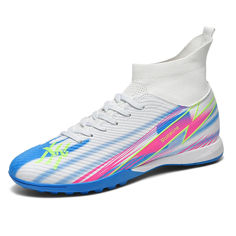 Nouvelles chaussures de football pour hommes, chaussures de match montantes, chaussures de futsal de haute qualité, chaussures de football d'intérieur antidérapantes, baskets d'extérieur, crampons pour gazon, meilleures v