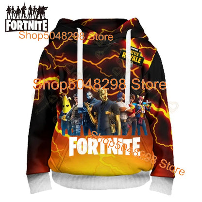 Fortnite Hoodies Pullover Sweatshirt Victory Royale 3D Hoodies Streetwear Hooded Clothes Tops for Kids Birthday Gifts
