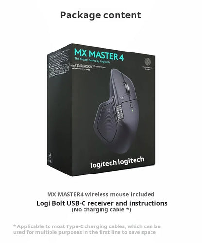 Ratón inalámbrico Bluetooth ergonómico Logitech MX Master 4 con retroalimentación háptica, anillo de acciones, MagSpeed, 8000 DPI y batería de 70 días