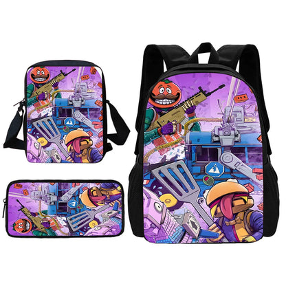 Hot Game Shooting Fortnite Child School Backpack with Shoulder Bag and Pencil Bags, School Bags for Boys and Girls, Best Gift