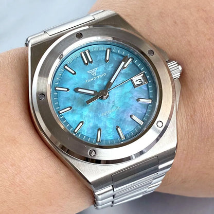 Tandorio 200M Diving 40mm Black White Shell Dial Lume NH35 Automatic Men Watch Sapphire Glass Stainless Steel Bracelet 2025