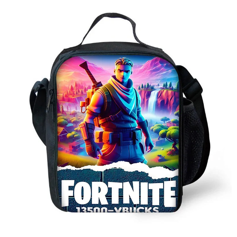 Hot Game FortniteS Child Insulated Large Capacity Bag for Boy and Girl Student Outdoor Picnic Resuable Thermal Cooler Lunch Box