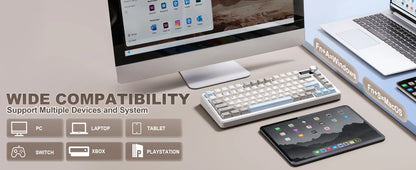 YUNZII B75 PRO MAX Wireless Mechanical Keyboard, QMK/VIA Custom 75% Gaming Keyboard with Screen&Knob, Creamy Sounds for Win/Mac