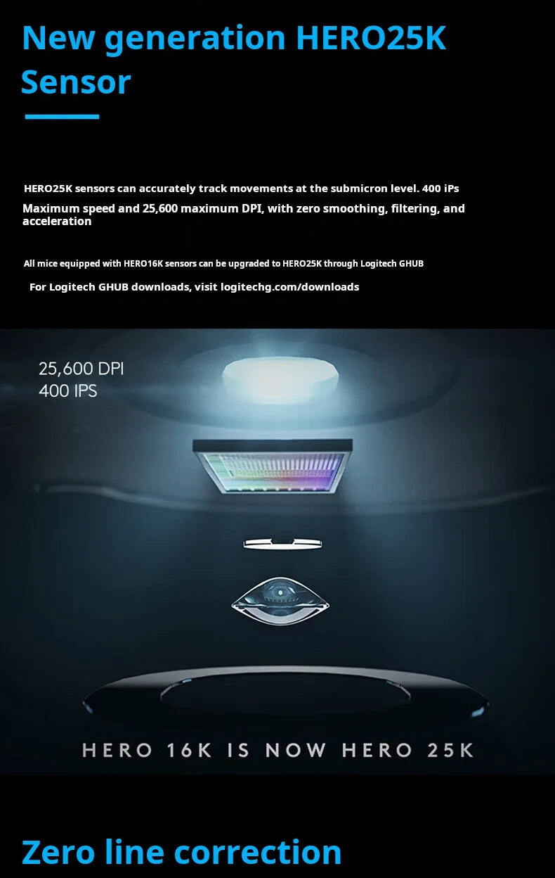 Rato gaming com cabo Logitech G502 HERO para e-sports, rato mecânico RGB com peso ajustável e macro programável para battle royale
