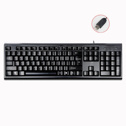 Q9 Einzelne Tastatur USB, quadratischer Anschluss, für Büro und Zuhause, PS2-Rundanschluss, kabelgebunden, für Desktop-Computer
