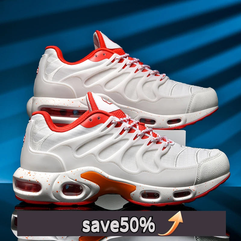 Men's Air-Cushioned Running Shoes Marathon Sports Breathable Lightweight Women's Comfortable Non-Slip Casual Shoes