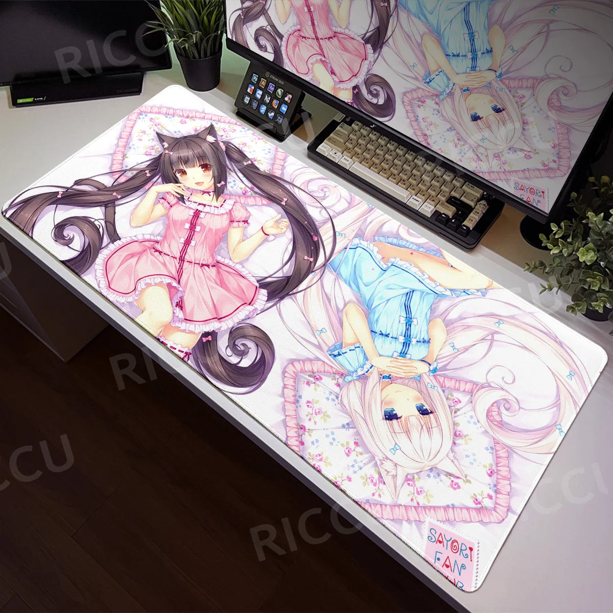 Nekopara XXL Home HD Computer Desk Mouse Anime Large Mouse Pad Office Laptop Computer Desktop Mat Game Accessories Tech