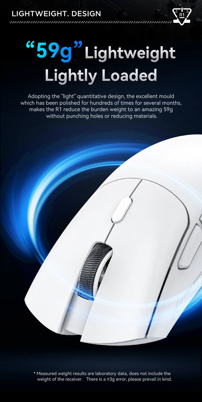 Attack Shark R1 18000dpi Wireless Mouse, 1000Hz, Tri-mode Connection, PAW3311, Macro Gaming Mouse