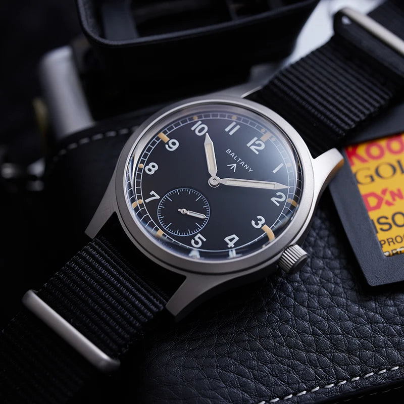 Baltany Dirty Dozen Watch Men's S2019 Military Vintage Wristwatch Small Seconds Hand VD78 Quartz Luminous 100M Waterproof Field Watch