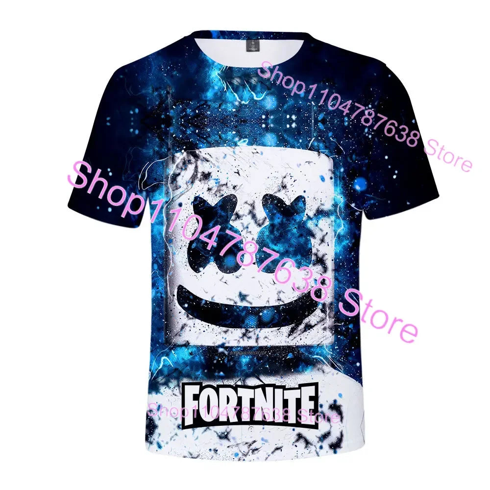 Summer T-shirt Raven Ultima Knight Fortnite T-Shirt, 3D Print Banana Peely Men’s Tee, Battle Royale Game Tops, Birthday Gifts