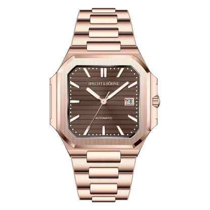 2025 Specht & Söhne Men's Classic Cubic Automatic Mechanical Watch 50M Waterproof Luminous Sapphire Crystal Reloj Hombre 41MM