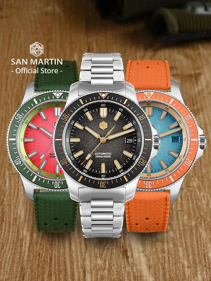 San Martin 2025 New Upgraded Version 40mm Dive Watch Men Original Design NH35 Automatic Mechanical Waterproof 200m SN0118
