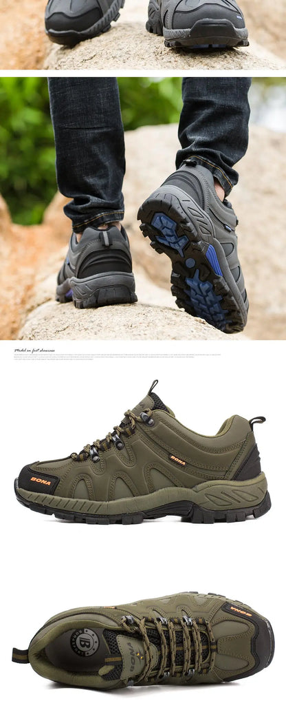 BONA New Arrival Classic Style Men Hiking Shoes Lace Up Men Sport Shoes Outdoor Jogging Trekking Sneakers
