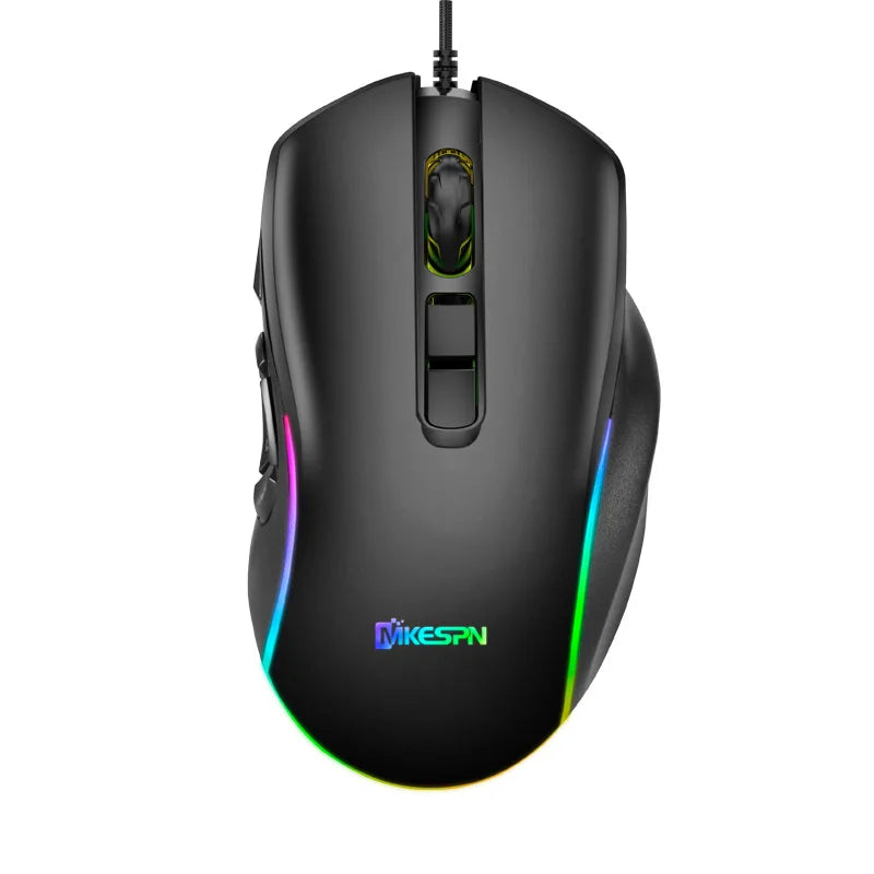 Mouse de birou pentru gaming cu fir 7200DPI, iluminare RGB, 6 niveluri DPI ajustabile/10 butoane programabile/buton de revenire la desktop