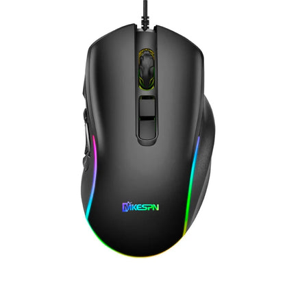Mouse de birou pentru gaming cu fir 7200DPI, iluminare RGB, 6 niveluri DPI ajustabile/10 butoane programabile/buton de revenire la desktop