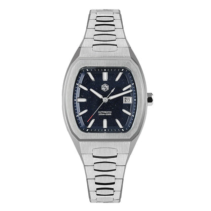 San Martin 39.5mm Tonneau Luxury Men Watch Mineral Dial Casual Sports PT5000 SW200 Automatic Mechanical Sapphire Luminous SN0145
