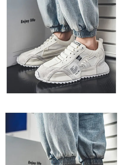 Luksus sneakers til mænd, sportssko, mokkasiner, chunky sneakers til mænd, afslappede sneakers, komfortable, åndbare, trendy designede sko med personlighed