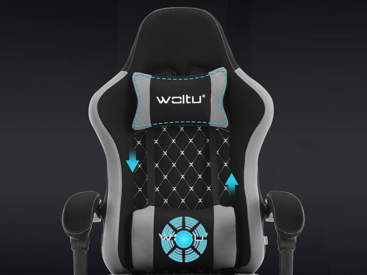 WOLTU Swivel Computer Chair with Massage Function Ergonomic Office Chair with Pillow & Footrest Height Adjustable Gaming Chair